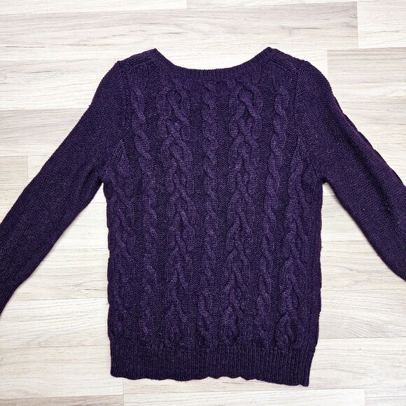 Loft Womens Purple Knit Pullover Sweater Medium - Picture 6 of 6
